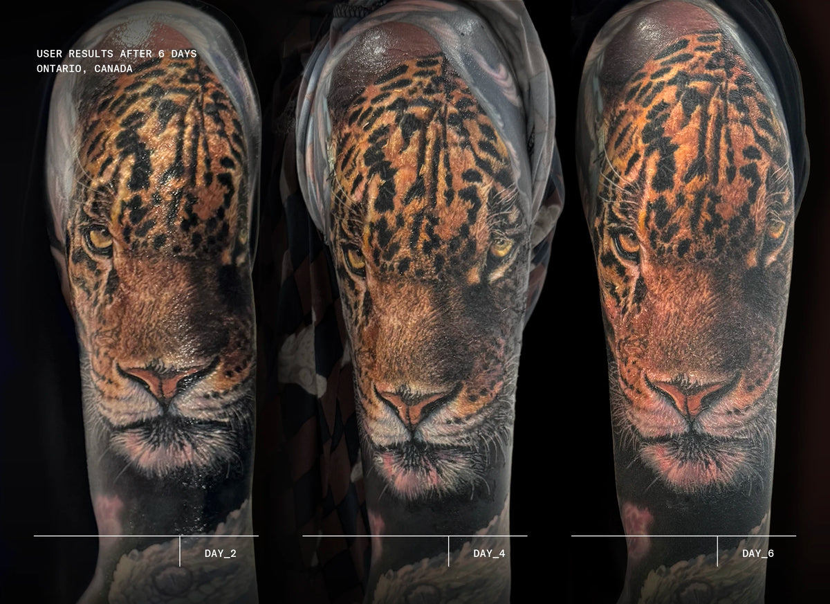Steve Butcher trialling SKINGRAPHICA tattoo skincare