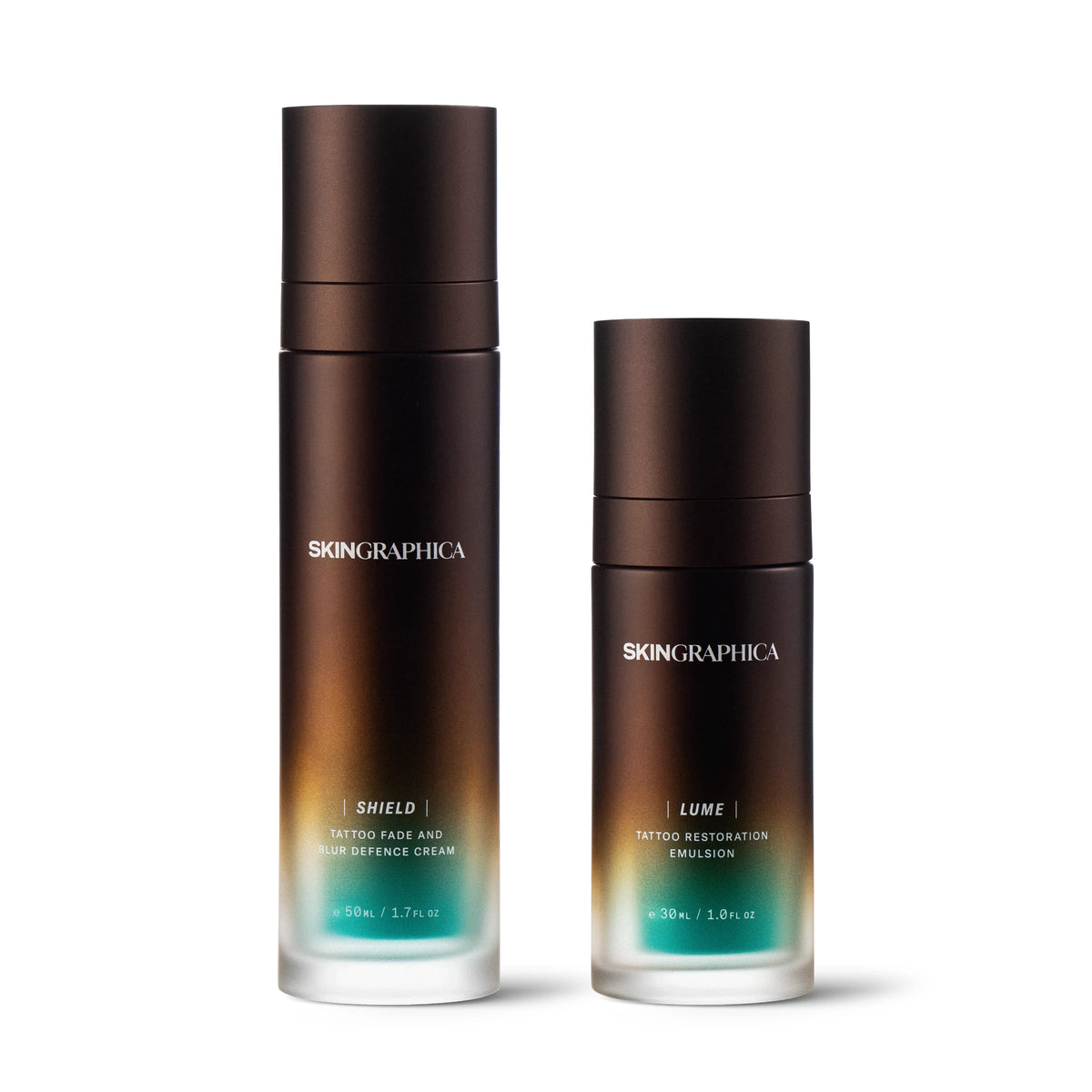 SKINGRAPHICA LEGACY set, LUME tattoo restoration emulsion and SHIELD tattoo protection cream