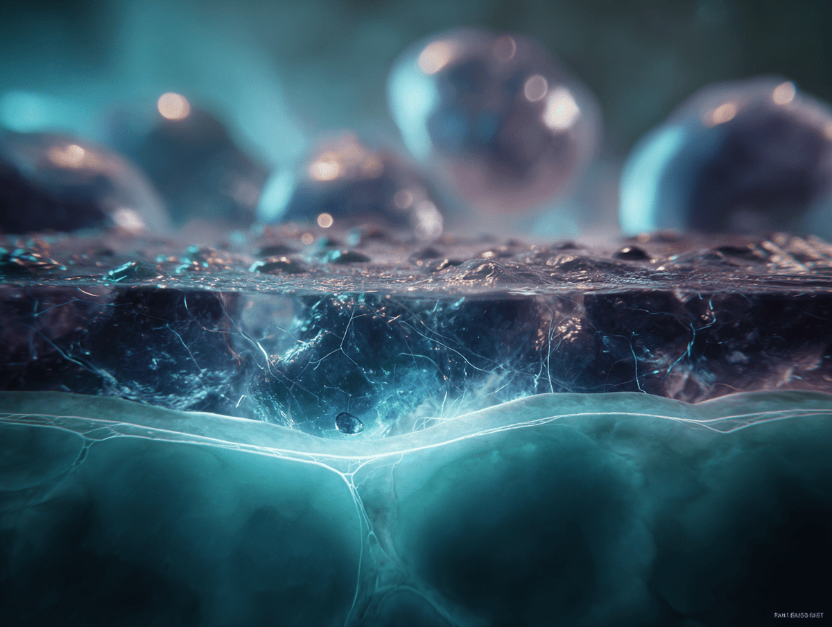 Macro of skin layers in blue light, the science of tattoo recovery