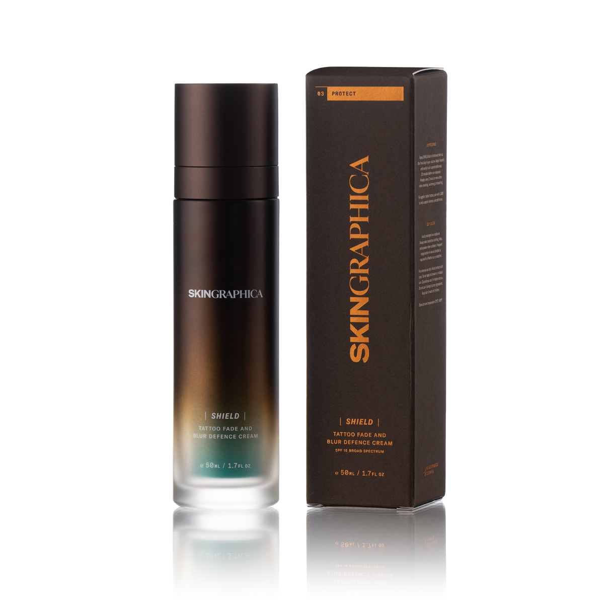 SKINGRAPHICA SHIELD daily tattoo protection cream with SPF 15, boxed